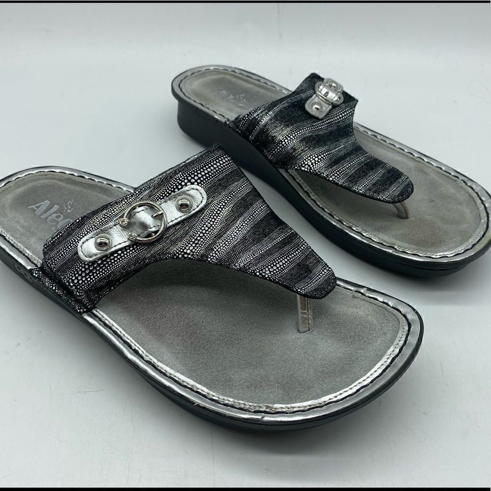 Alegria Vanessa Circulate Thong Sandals Metallic 38‎